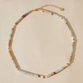 Handmade Blue Imperial Stone Bead Necklace